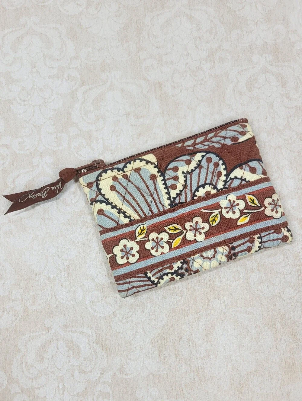 Vera Bradley Slate Blooms Small Zip Bag Retired